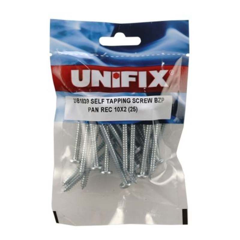 UNIFIX BZP PAN HEAD SELF TAPPING SCREWS 8 x 1 1/4" (BOX 200) UB1821