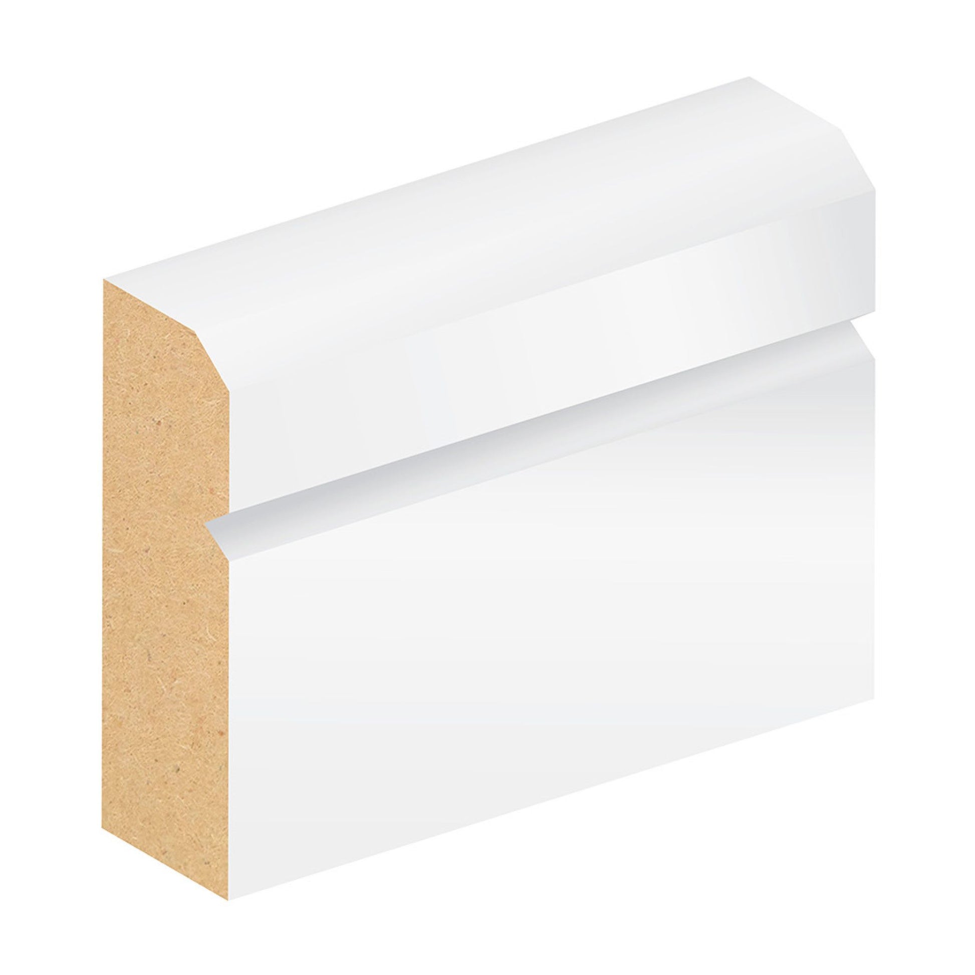 JDT 18 x 144mm SILKTRIM MDF BEVEL & V GROOVE PROFILE 627 SKIRTING PER MTR FSC