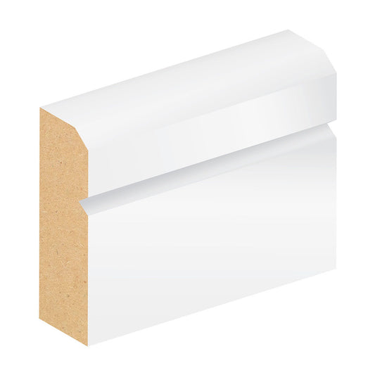 JDT 18 x 119mm SILKTRIM MDF CHAMFER & GROOVE PROFILE 627 SKIRTING PER MTR FSC