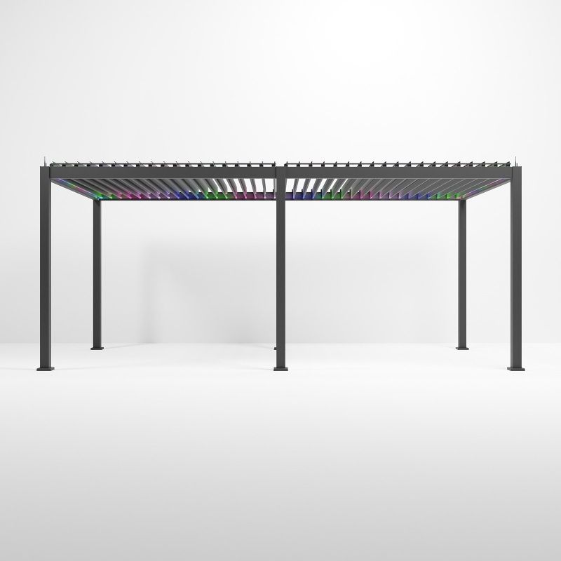 NOVA TITAN LED RECTANGULAR PERGOLA 6 x 3m GREY N24024