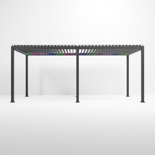 NOVA TITAN LED RECTANGULAR PERGOLA 6 x 3m GREY N24024