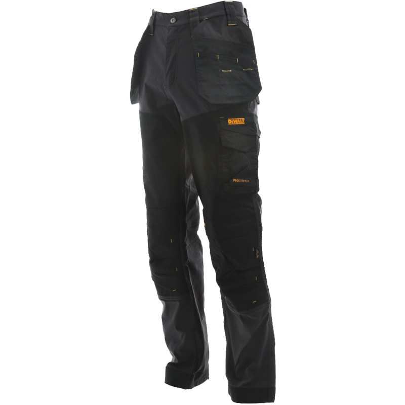 DEWALT MEMPHIS GREY BLACK REGULAR FIT STRETCH HOLSTER POCKET TROUSER 34R (L31W34)