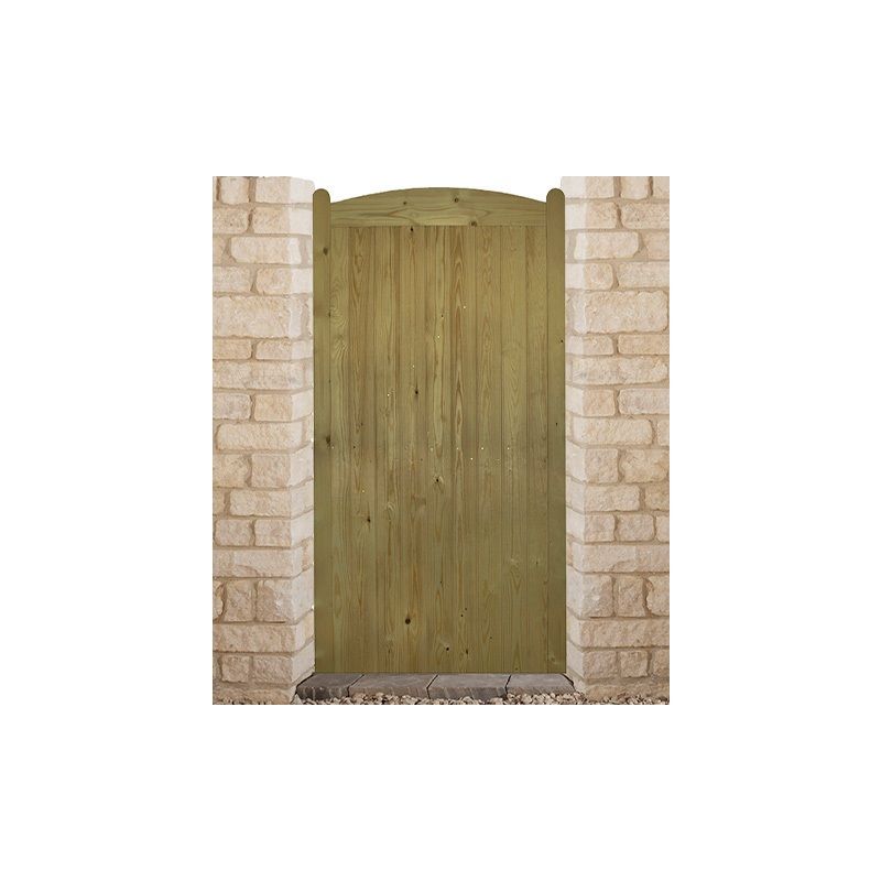 CHARLTON WELS1.8X.9 WELLOW TALL TREATED FLB GATE ARCHED TOP 900 x 1800mm GREEN