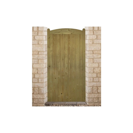 CHARLTON WELS1.8X.9 WELLOW TALL TREATED FLB GATE ARCHED TOP 900 x 1800mm GREEN