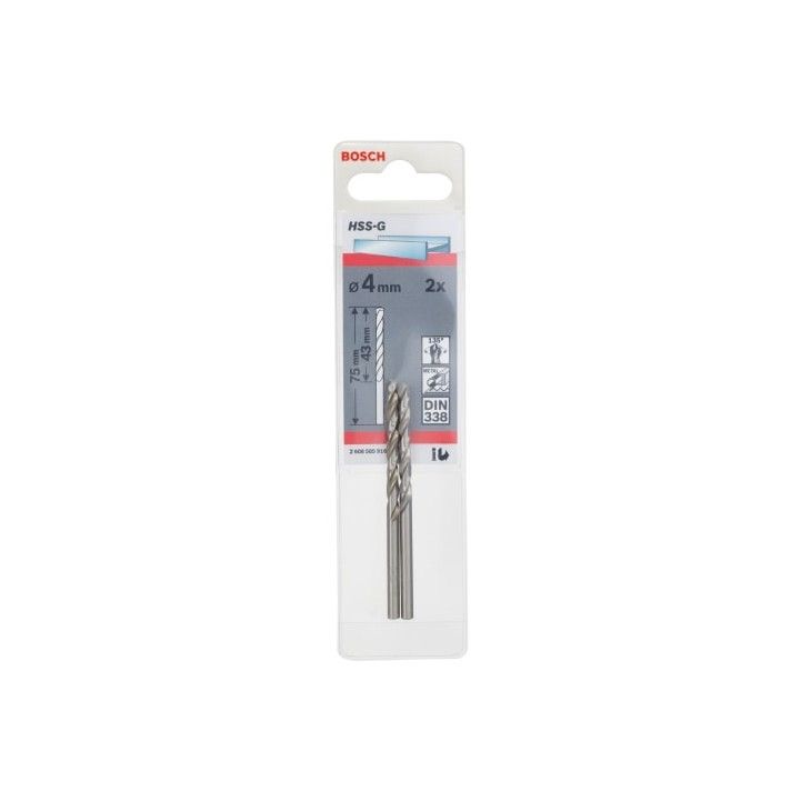 BOSCH 2608585916 HSS-G METAL DRILL BIT 4 x 43 x 75mm