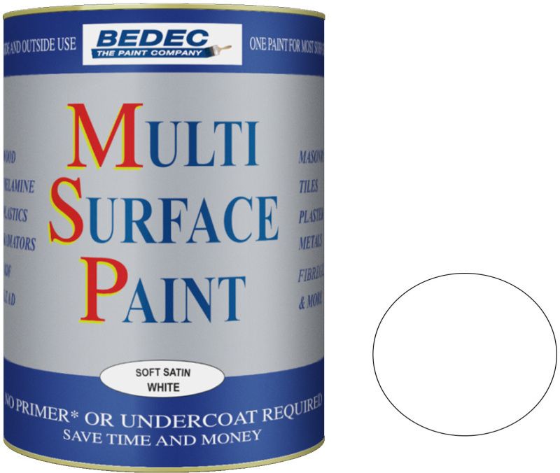 BEDEC SOFT SATIN MULTI SURFACE PAINT 750ml SOFT WHITE BEDE2KB0002/29