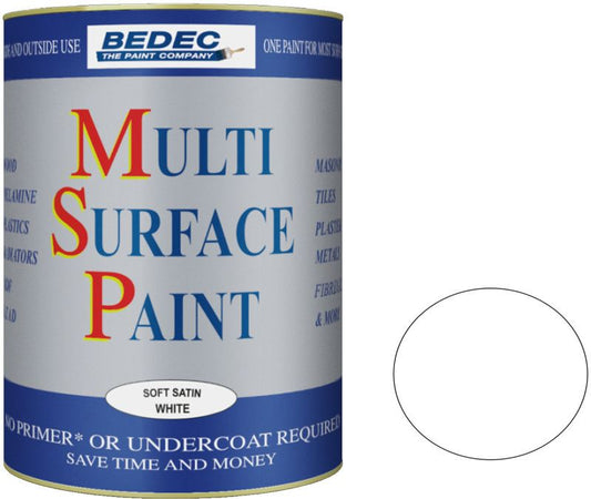 BEDEC SOFT SATIN MULTI SURFACE PAINT 750ml SOFT WHITE BEDE2KB0002/29