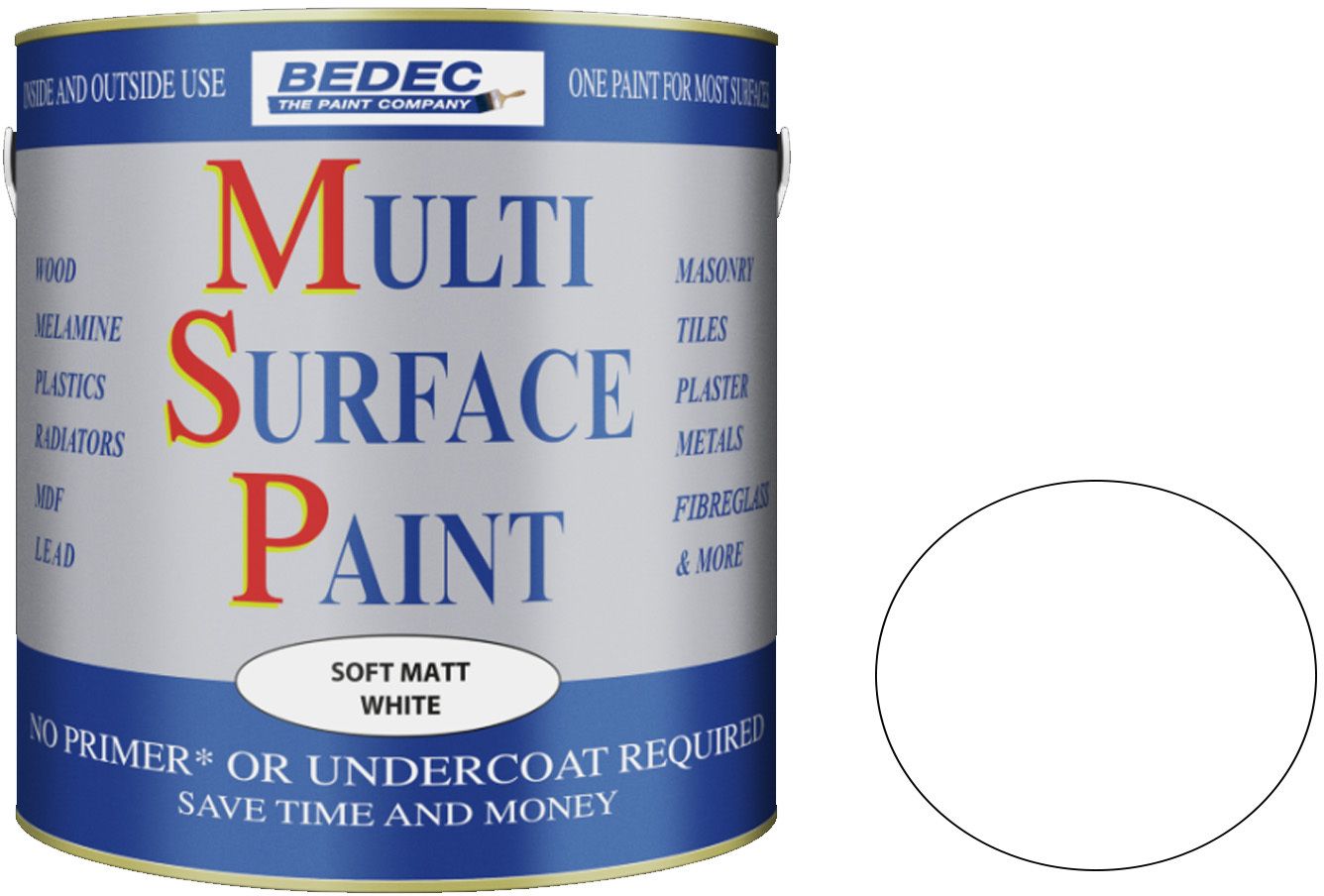 BEDEC SOFT MATT MULTI SURFACE PAINT 2.5l SOFT WHITE BEDE2KC0002/70