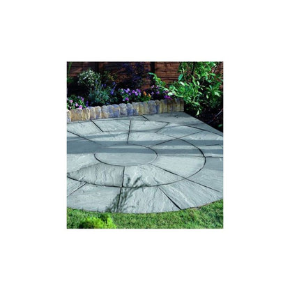 BRADSTONE NATURAL SANDSTONE PAVING SQUARING OFF KIT FOR 2.46m CIRCLE SILVER GREY 07558