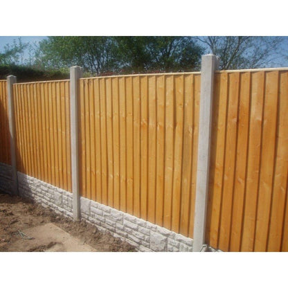 DENBIGH TIMBER VERTICAL BOARD FENCE PANEL 6 x 2' APEX CAP VB6X2