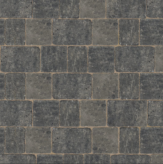 BRADSTONE WOBURN RUMBLED 50mm BLOCK PAVING 134 x 134 x 50mm GRAPHITE 48272 (NEW)