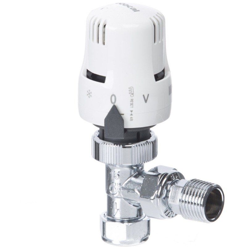 ALTECNIC ECOCAL ANGLED TRV THERMOSTATIC RADIATOR VALVE 15mm WH/CP 200425LTC
