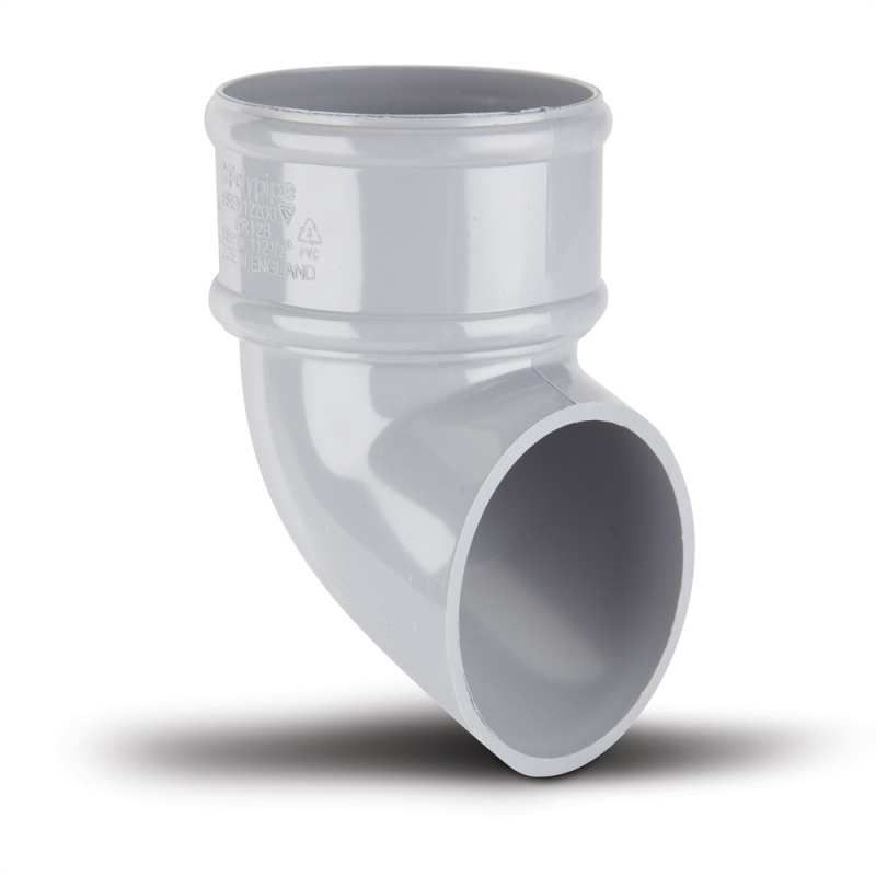 POLYPIPE RAINWATER 68mm ROUND DOWNPIPE SHOE RR128G GREY