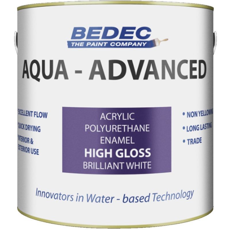 BEDEC AQUA ADVANCED ACRYLIC HIGH GLOSS 2.5l BRILLIANT WHITE BEDE2QA0002/40