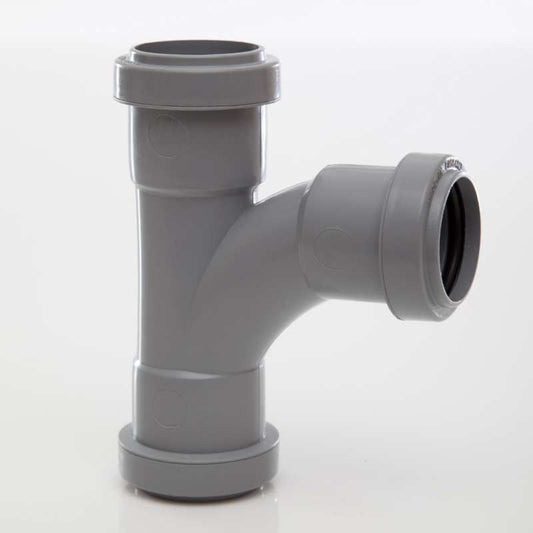 POLYPIPE PUSHFIT SWEPT TEE 32mm x 91.25deg WP21 WP21G GREY