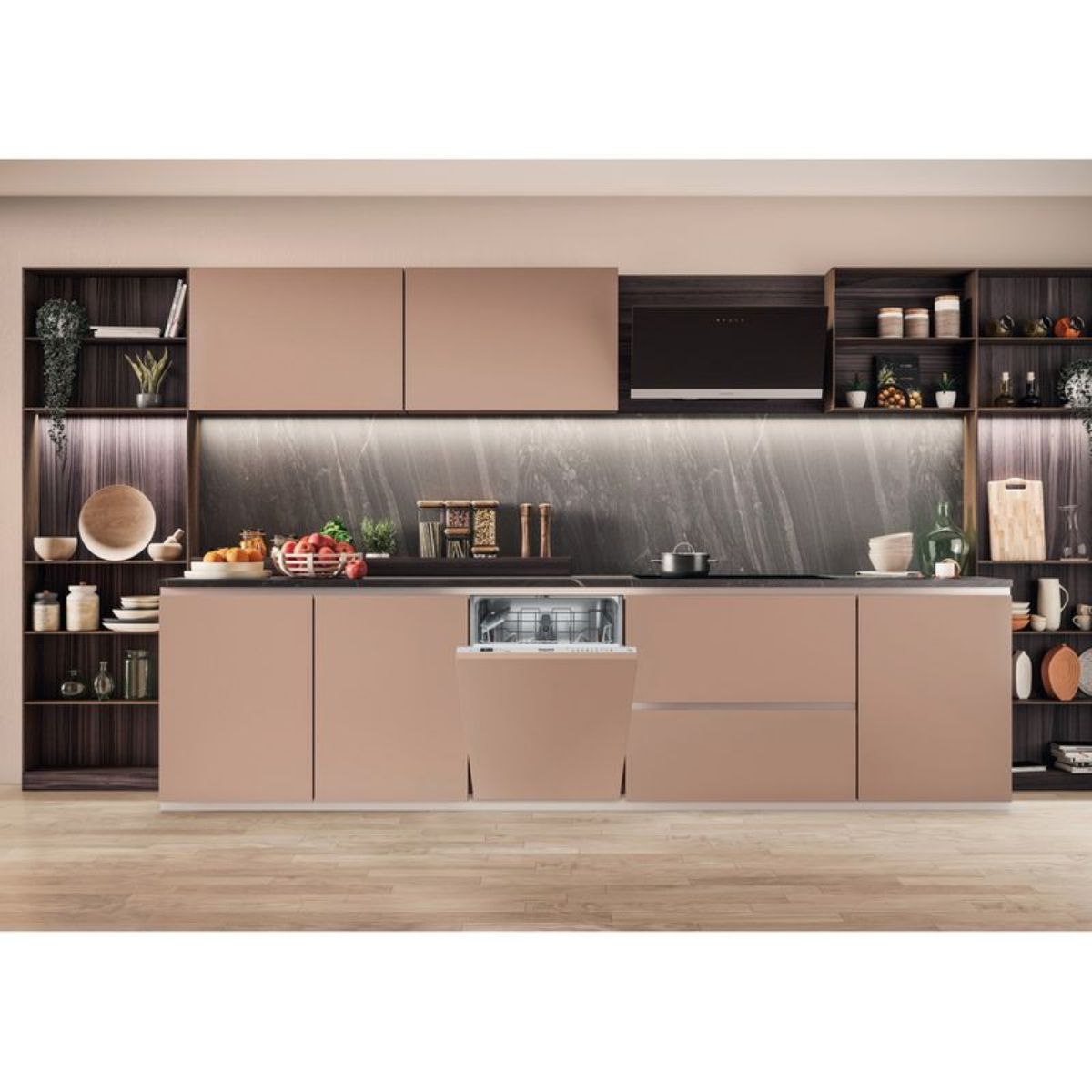 HOPKINS HOMES HOTPOINT H2I HD526 UK INTEGRATED 14 PLACE SETTING DISHWASHER SILVER 60cm BLACK