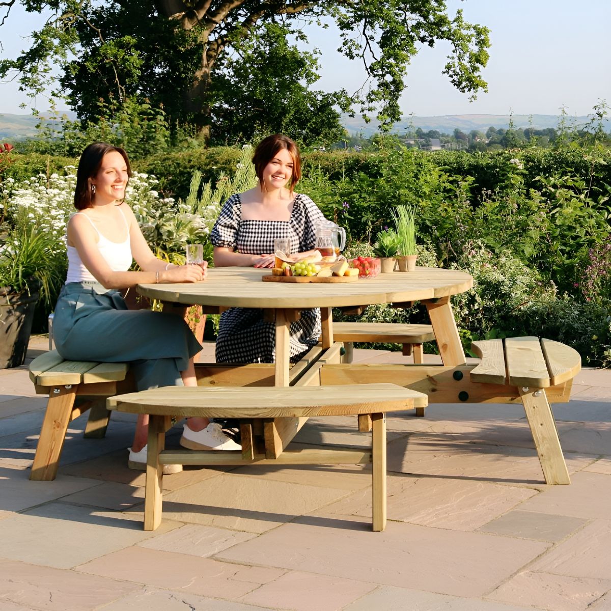 ZEST ROSE ROUND PICNIC TABLE 00006
