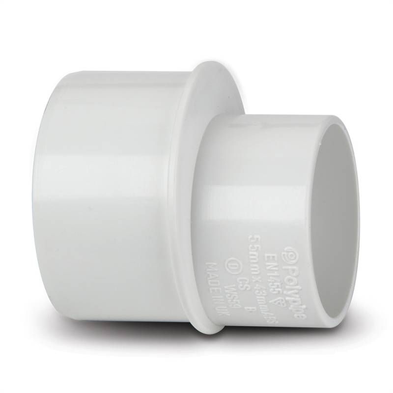 POLYPIPE ABS REDUCER 50 x 40mm WS59 WS59W WHITE