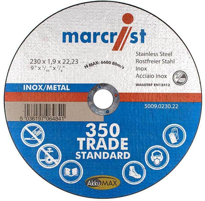 MARCRIST 350 INOX +M/SLITTING DISC 230 x 1.9 x 22.2mm 5009.0230.22