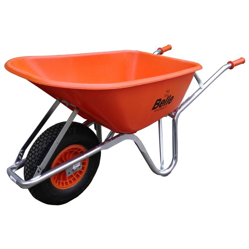 BELLE 02204 HEAVY-DUTY PLASTIC WARRIOR PNEUMATIC TYRE WHEELBARROW 100l ORANGE