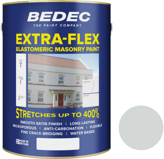 BEDEC EXTRA-FLEX SMOOTH MASONRY PAINT 5l PLATINUM BEDE2MB3158/46