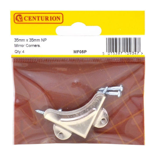 CENTURION MF05P NICKEL PLATED MIRROR CORNERS PACK 4
