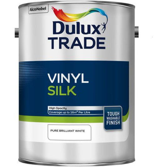 DULUX TRADE VINYL SILK EMULSION 2.5l PURE BRILLIANT WHITE 5082983