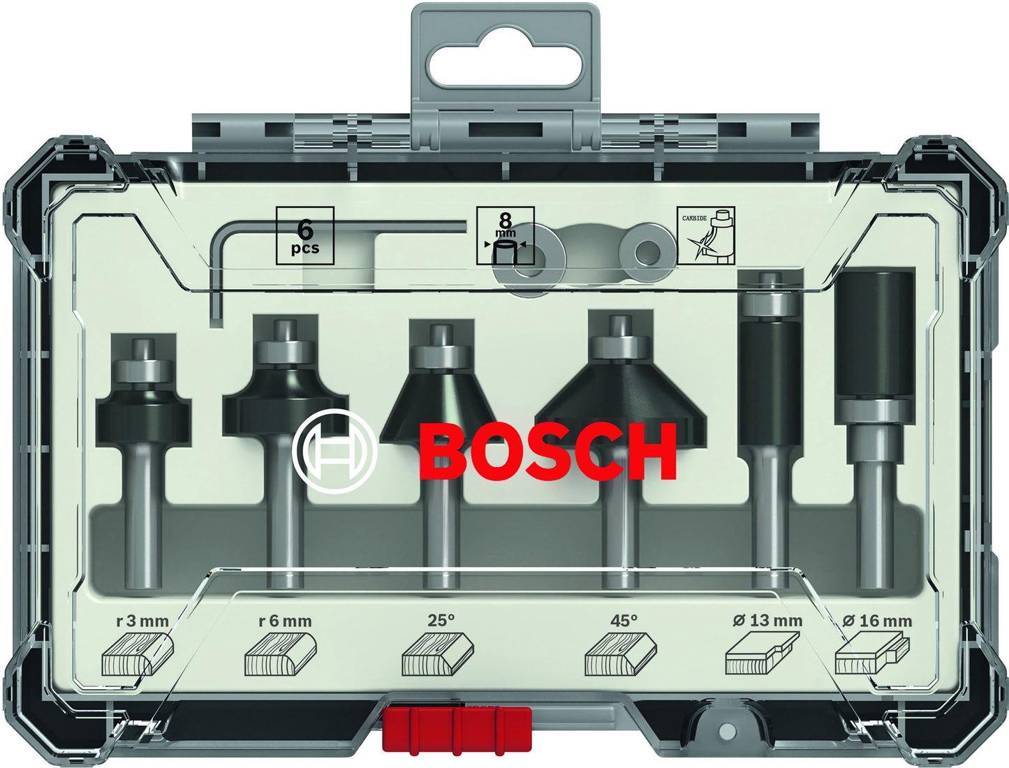 BOSCH 2607017470 6 PIECE TRIM & EDGING ROUTER BIT 1/4" SHANK