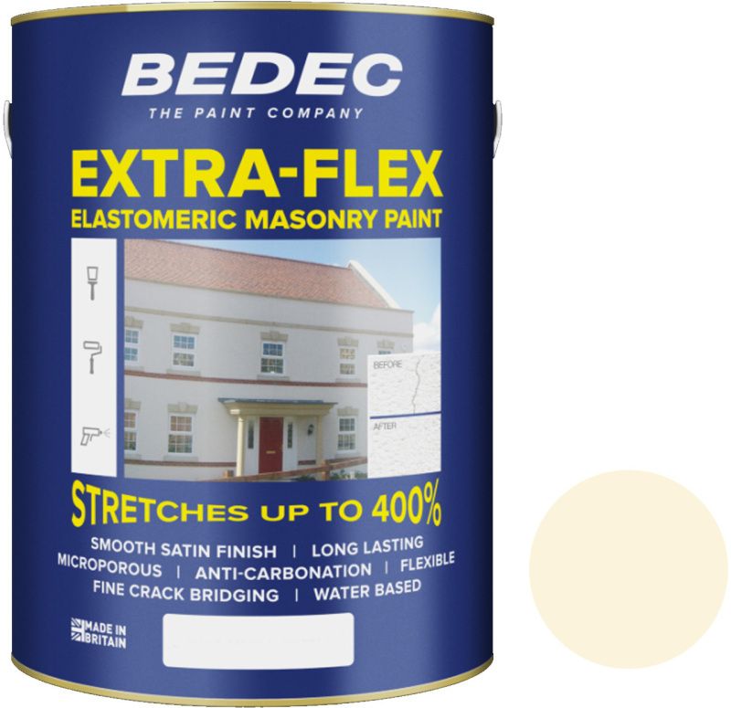 BEDEC EXTRA-FLEX SMOOTH MASONRY PAINT 5l MAGNOLIA BEDE2MBH003/46
