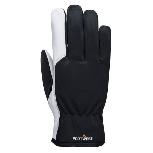 Mechanic 120 Leather Palm Lined Glove, L, R, Grey