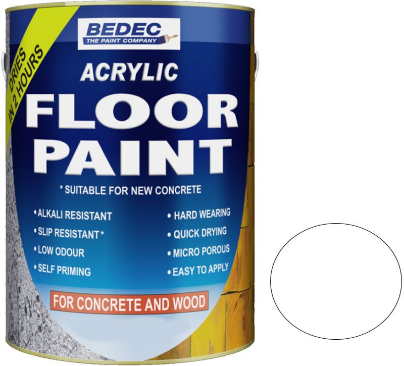 BEDEC ACRYLIC FLOOR PAINT 5l WHITE BEDE2FF0002/46