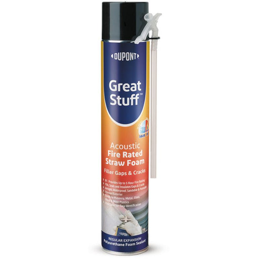 DOW GREAT STUFF PRO ACOUSTIC FIRE RATED POLYURETHANE STRAW FOAM 750ml PINK 6001125