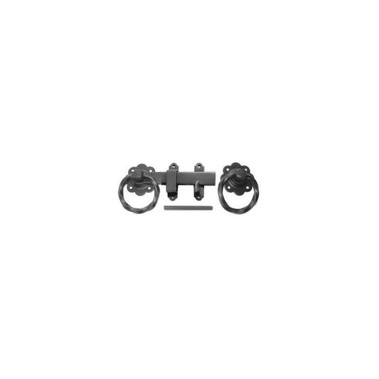 150mm 6" No 1137 BLACK TWISTED RING GATE LATCH PREPACKED 1137PP0150BK