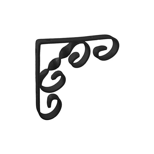 A PERRY NO 244 ORNAMENTAL SCROLL BRACKETS 200mm 8" BLACK 244-0200BK