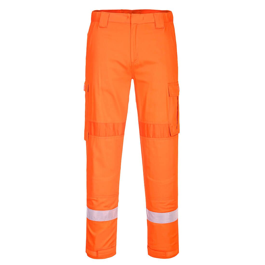 Bizflame Work Lightweight Stretch Panelled Trousers, L, R, Orange