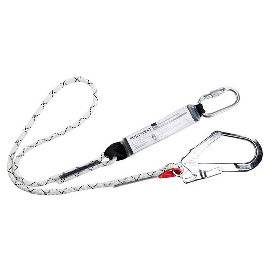 Single Kernmantle 1.8m Lanyard With Shock Absorber, , R, White