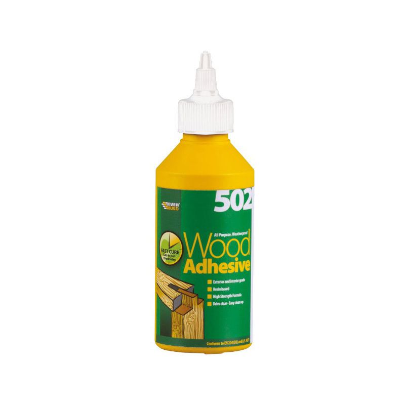 Everbuild 502 Weatherproof Wood Adhesive 250ml WOODBOT250