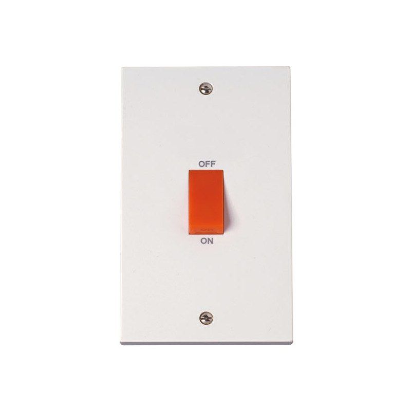 CLICK PRW202 2G 45A VERTICAL COOKER SWITCH WHITE