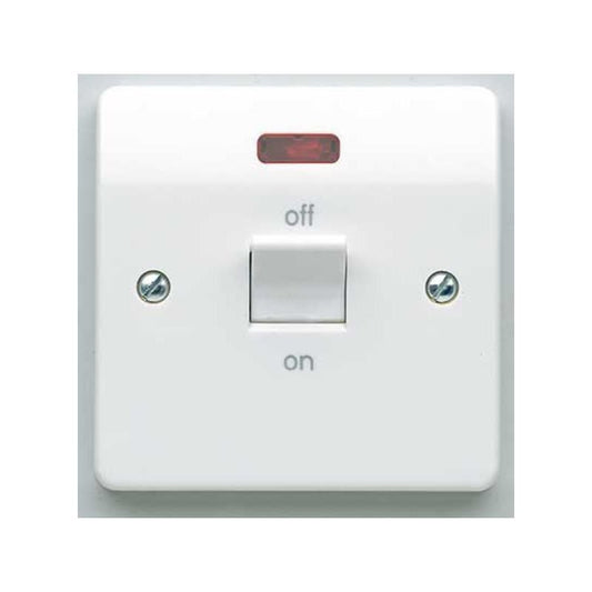 WEW 1-GANG DOUBLE POLE SWITCH WITH NEON 32a WHITE K5105WHI