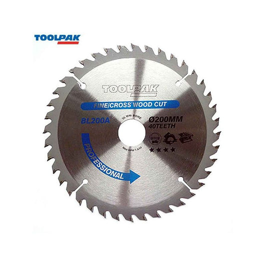 TOOLPAK BL200A 200MM X 30MM X 40T PROFESSIONAL TCT SAW BLADE