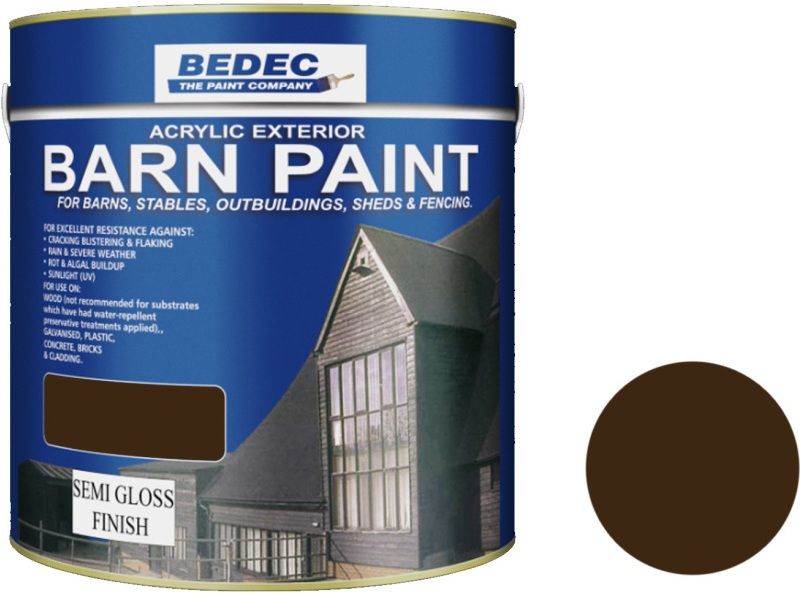 BEDEC SEMI GLOSS BARN PAINT 2.5l CHESTNUT BEDE2AK2009/40