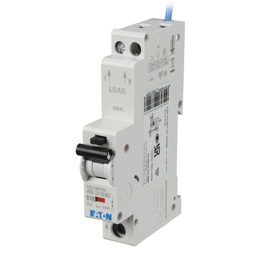 Eaton 10A Single Pole 1 Module B Curve 6kA 30mA Type AC Rcbo