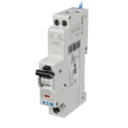 Eaton 32A Single Pole 1 Module B Curve 6kA 30mA Type AC Rcbo