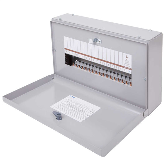 Eaton 16 Way 125A SP+N Metalclad Distribution Board without Incomer