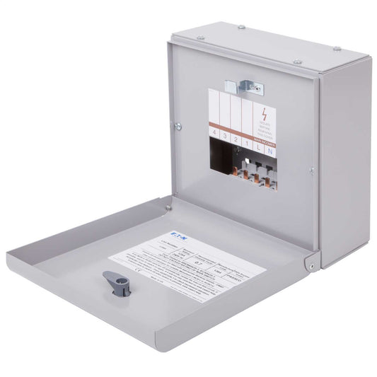 Eaton 4 Way 125A SP+N Metalclad Distribution Board without Incomer