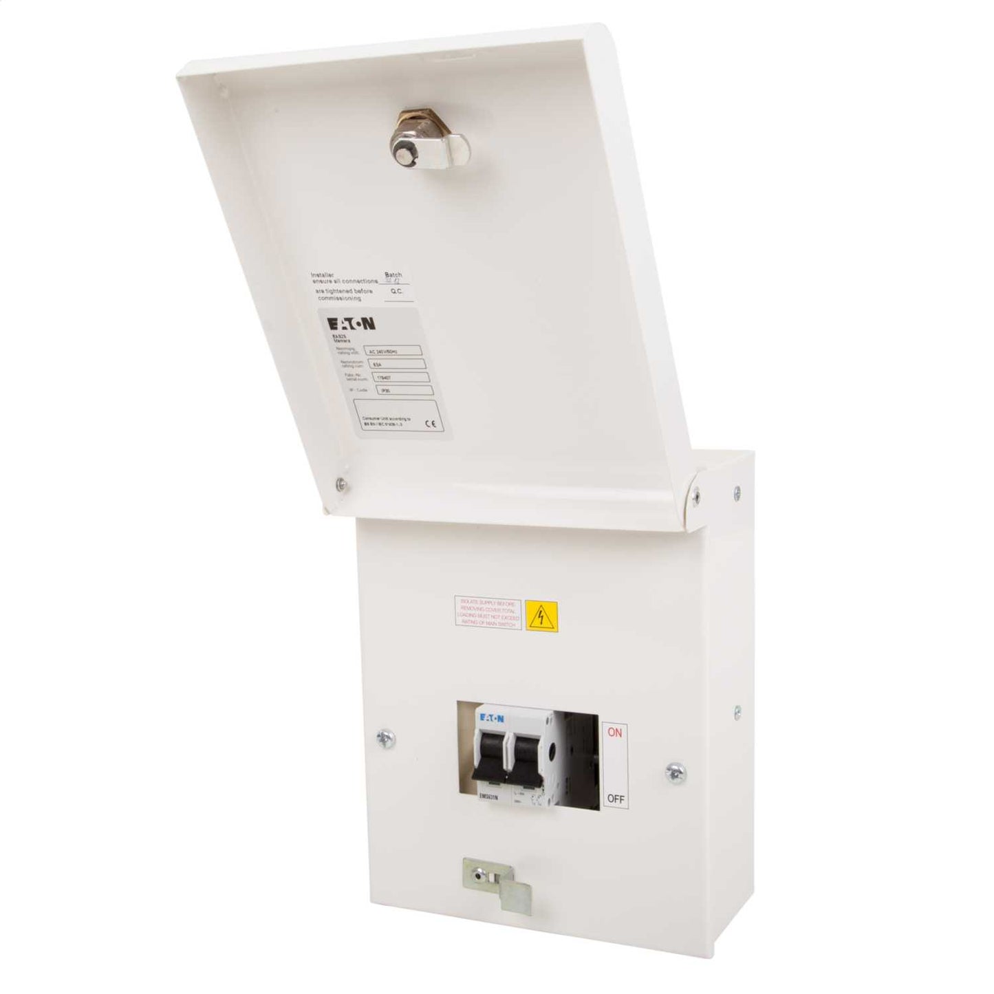 Eaton 2 Way 63A Isolator Incomer Metal Clad Consumer Unit