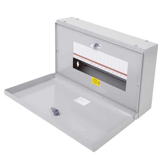 Eaton 15 Module Enclosure with DIN Rail Unglazed Door Grey