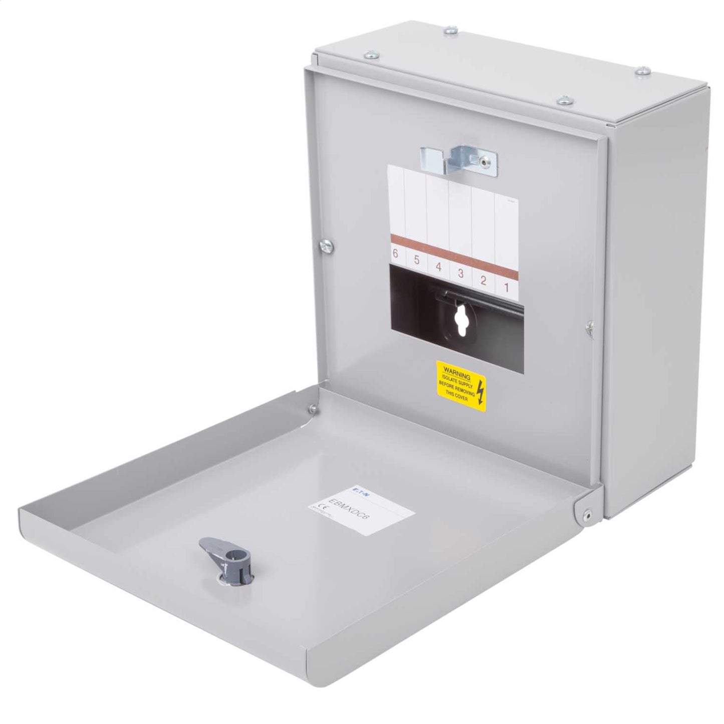 Eaton 6 Module Modular Enclosure with DIN Rail Unglazed Door Grey