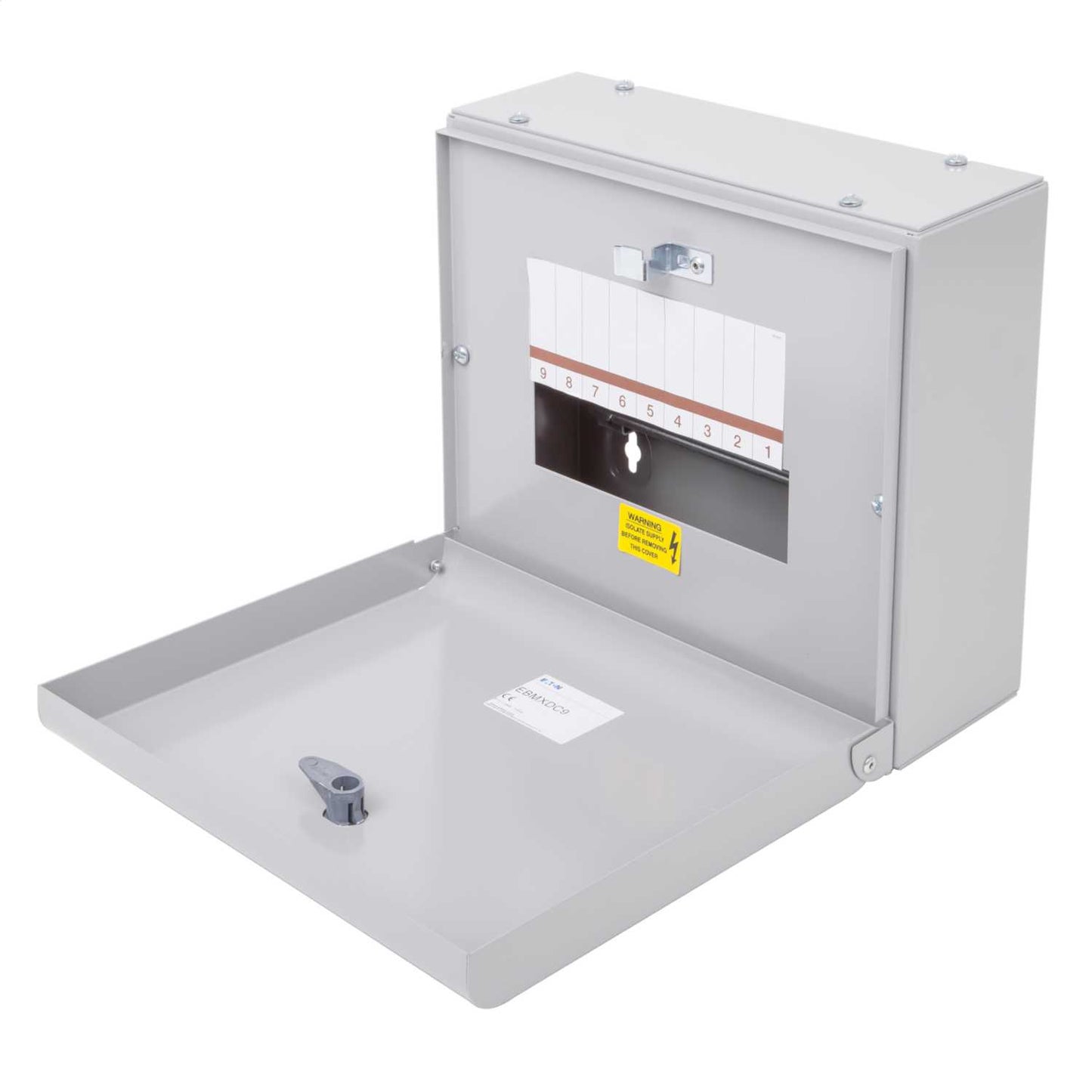 Eaton 9 Module Modular Enclosure with DIN Rail Unglazed Door Grey