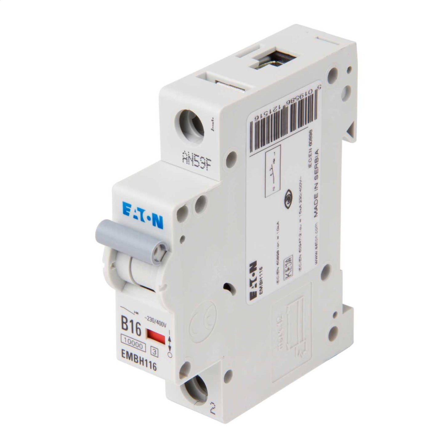Eaton Memshield 3 16A Single Pole 10kA B Curve MCB